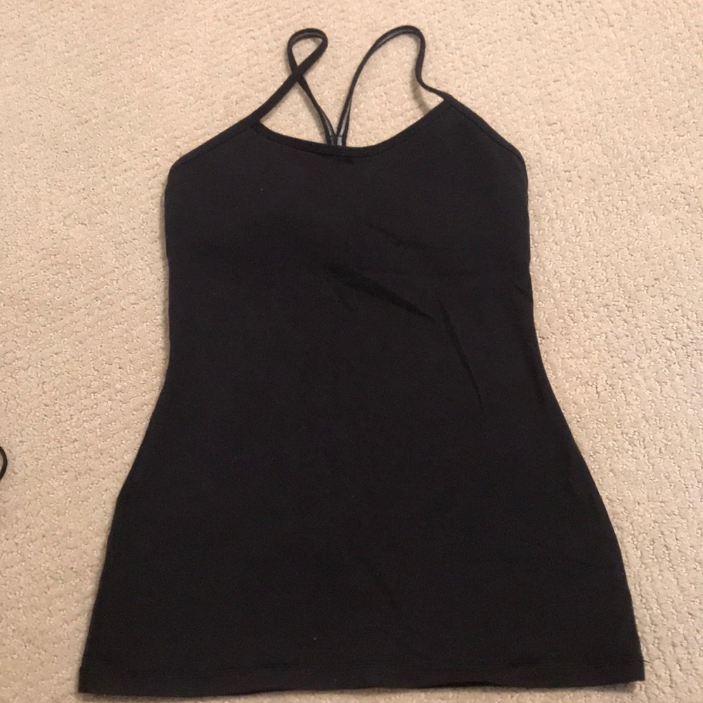 Black lululemon power Y tank